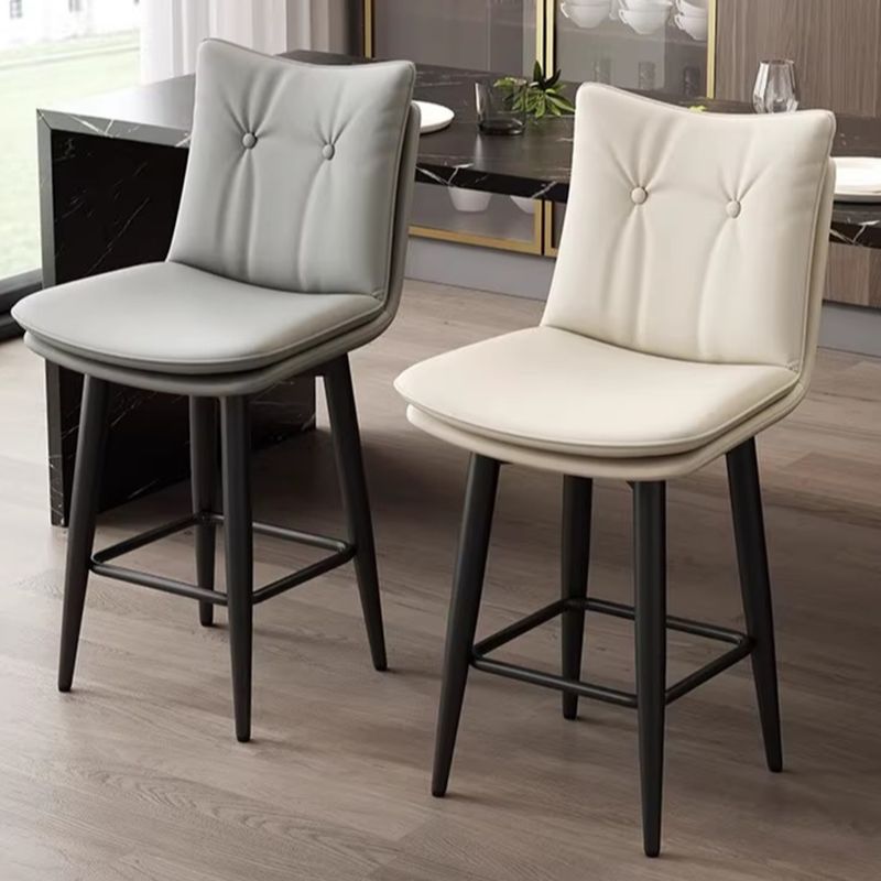 Casual Soft Seating/Rawhide Bar Stools in White/Caramel/Amber Color with Back, Turned Swivel Saddle Seat, and Leg Rest