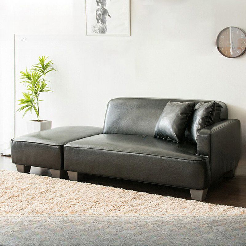 Modern Simple Style Solid Color Right-Arm Chaise Chair for Bedroom with 2 Pillows