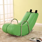 Orange/Azure/Lime Green Trendy Upholstered Rocking Reading Chair Cushioned Round Arm Stain Resistant