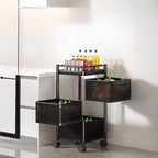Square/Round Portable Center with Alloy Countertop and Basket, Available in 4/3 Baskets