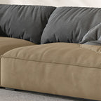 Standard Sofa in Dark Gray/Amber Color/Off-White with 4 Pillows