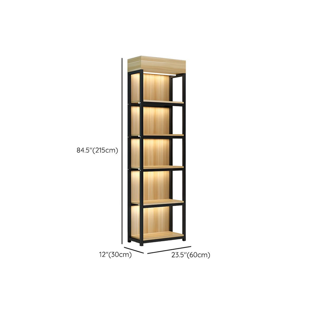 Modern Living Room Display Stand Wooden Multi-shelf in Natural