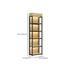 Modern Living Room Display Stand Wooden Multi-shelf in Natural