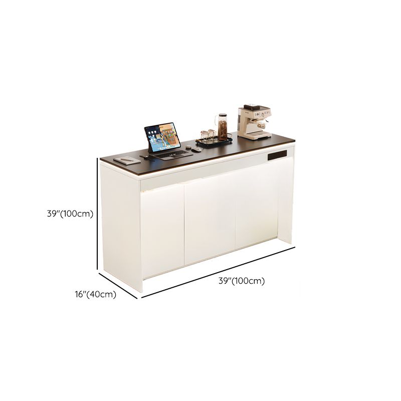 Pub Table with Slate Top and Unmovable Pedestal Base in Smoke Color