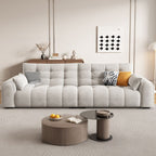 Standard Sofa in Luxurious Flannel with Light Gray Upholstery and 3 Pillows
