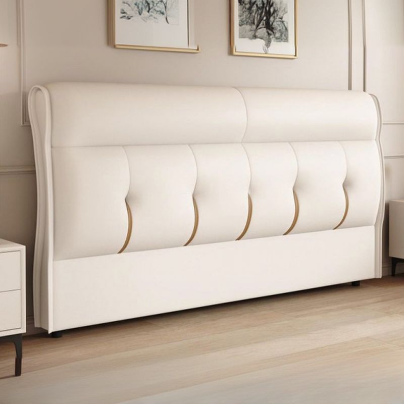 Trendy Panel Headboard with No Distressing, Piled Tufted Rectangle for Queen/Full Bed, Sponge Upholstery Fill, Standard Height