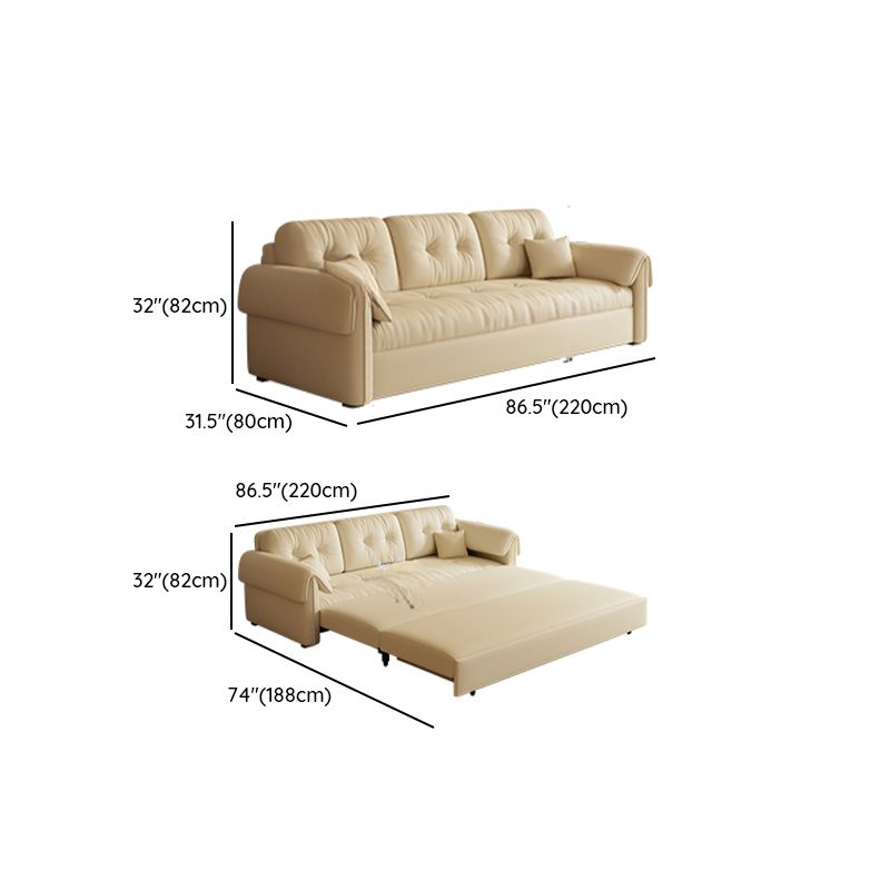 Scratch-immune Stitch-tufted Sleeper Futon Bed with Tufted Back, Container Storage, Pillow Top Arm, Pillow, and California King/King/Queen Size