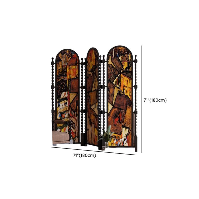 Ink Opaque Fold-up Screen Divider with Double Sided Print and Independent Design