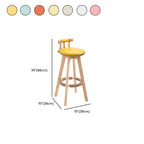 Casual Soft Seating/Rawhide Bar Stools in White/Lemon Color/Cognac with Back, Turned Swivel, Round Top, and Leg Rest