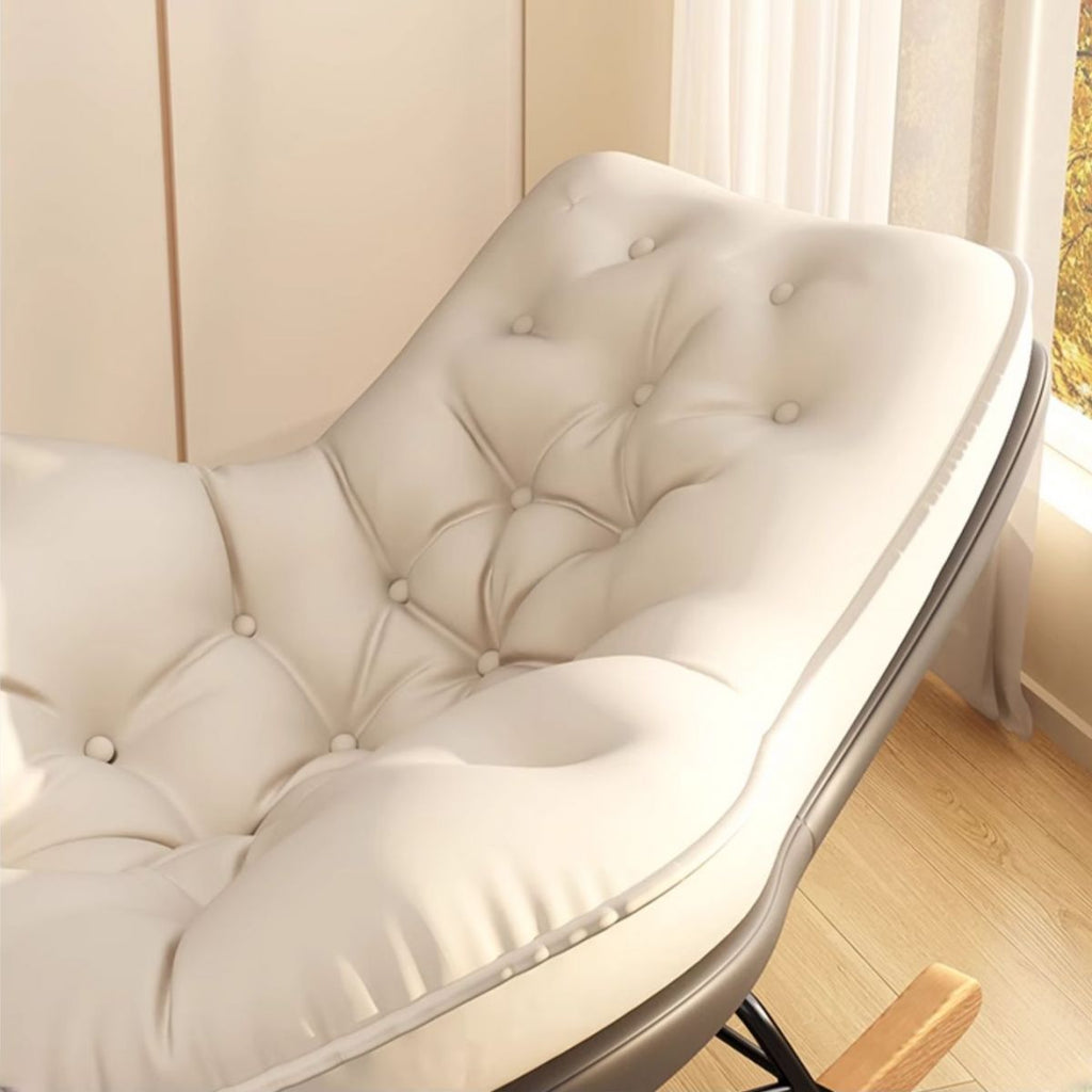 Art Deco Alloy Rocking Chair with Water Proof Upholstery and Flared Arm
