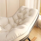 Art Deco Alloy Rocking Chair with Water Proof Upholstery and Flared Arm