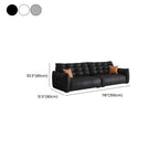 Tear Resistant Standard Sofa with Pu/Flannel Upholstery in Black/White/Light Green