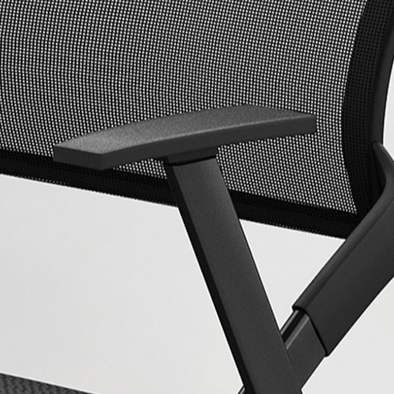 Simple Midnight Black Upholstered Ergonomic Office Chairs with Armrest