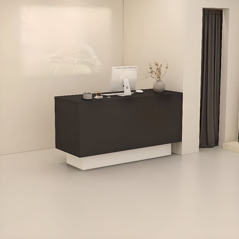 Rectangular Reception Desk with Locking Drawer, Cable Management, and Manufactured Wood Top