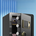 Steel Security Safe with Battery, Lockable with Keys and Shelves