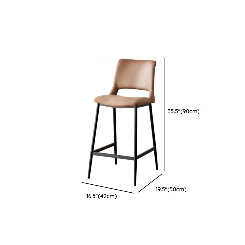 Casual Rawhide Bar Stools in Midnight Black/Lemon Color/Caramel with Back, Saddle Seat, and Leg Rest