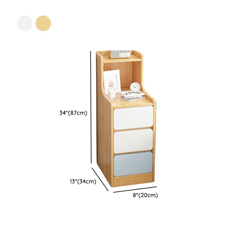 Casual Drawer Storage Nightstand with 3 Drawers, 1 Shelf, and Composite Wood Countertop