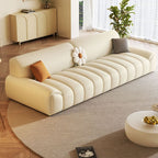 White Standard/Single Sofa with 3 Pillows for Drawing Room