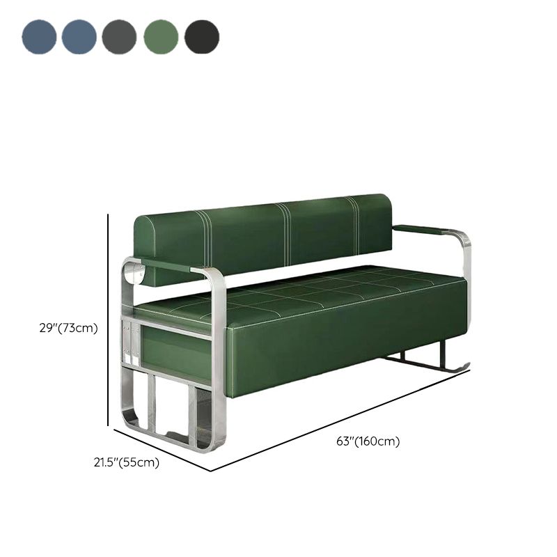 Simplistic/Art Deco Loveseat/Sofa with Pleather Upholstery, Armrest, and Legs