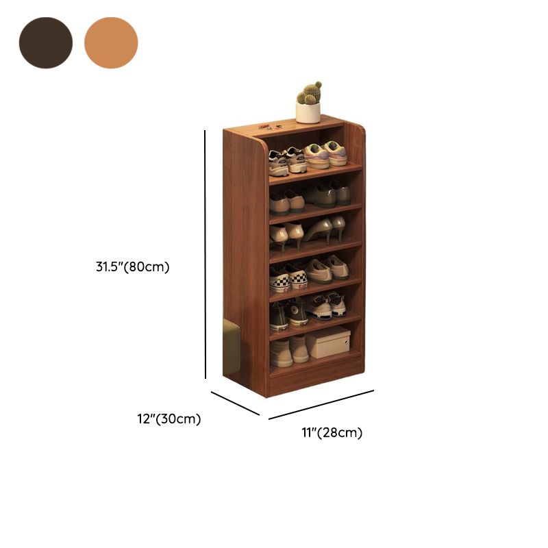 Art Deco Composite Wood Rectangle Shoe Rack with 7/6/5 Shelves for 1-20 Pairs in Drawing Room, Closed Back