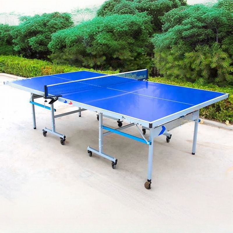 Versatile Indoor and Outdoor Ping Pong Table with Synthetic Laminate Top in Ink/Cerulean