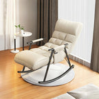 Contemporary Upholstery Rocking Chair with Sleek Metal Legs and Tufted Design