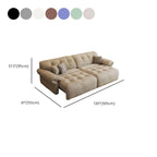Modish Solid Color Standard Sofa in Midnight Black/Scarlet/Navy Blue Soft-pile Fabric, 2-seater with 2 Pillows