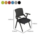 Trendy Metal Frame Space-saving Training Chair/Side Chair with Exposed Back and Armrest for Tile Flooring