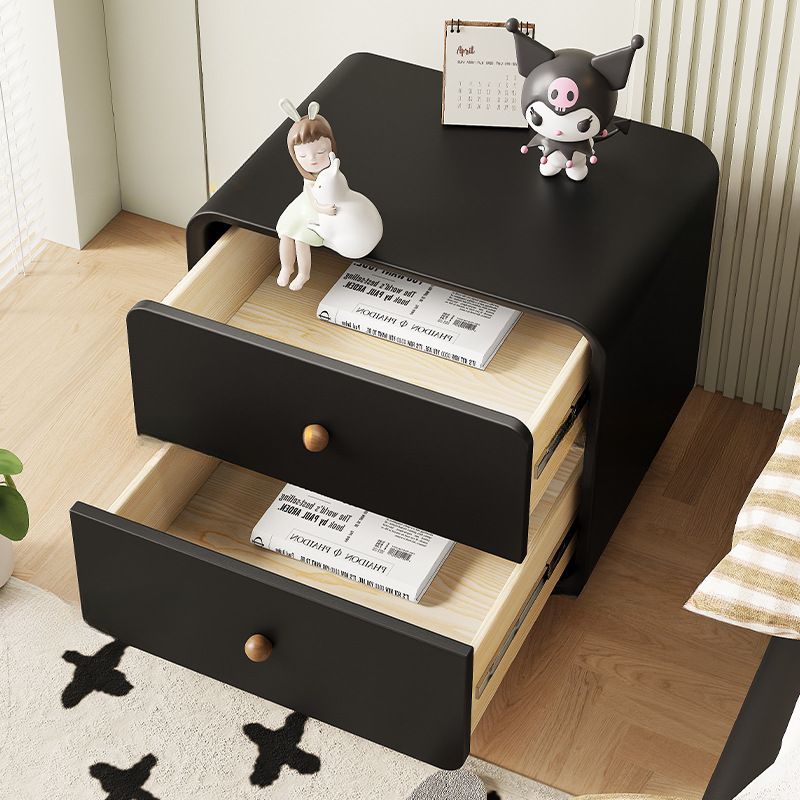 Modish Nightstand With Drawer Organization, 2 Drawers, and Pleather Countertop