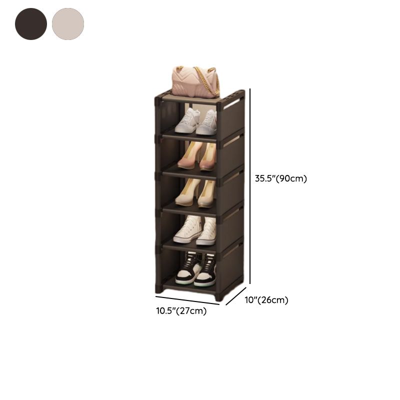 Art Deco Polymerized Material Rectangle Shoe Rack with 8/7/6 Shelves for 1-20 Pairs in Drawing Room