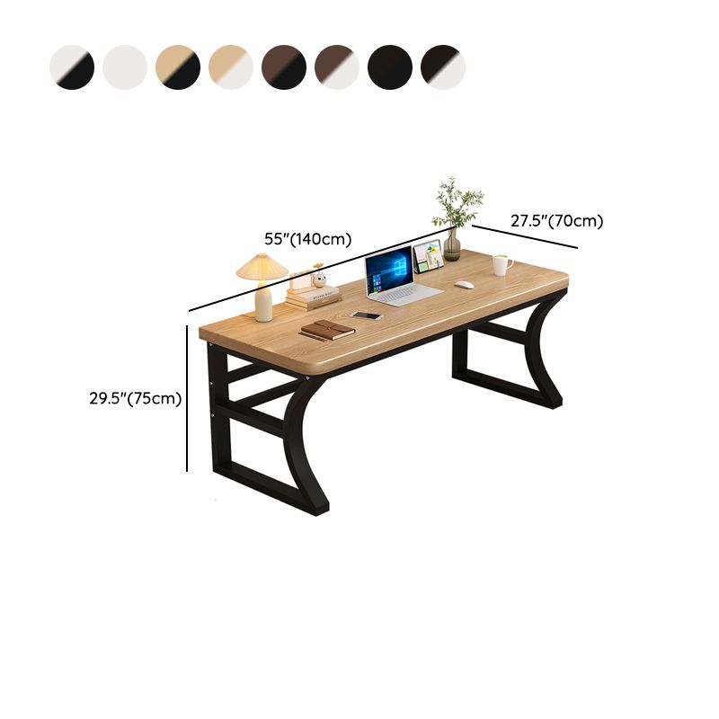 Casual Rust Resistant Sleigh Base Writing Desk with Cable Management in Ink/Light Brown/Natural Unattached Engineered Wood Top