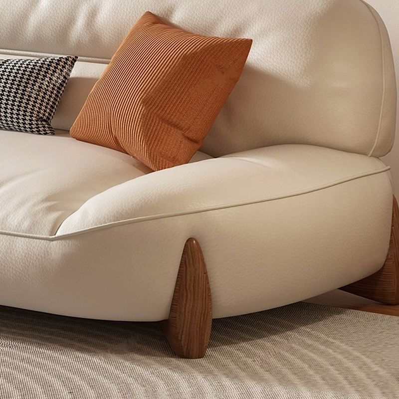 Contemporary Modern Solid Color Water Resistant Standard Sofa/Loveseat/Single Sofa in White with Seating Capacity for 5/3/2 People and 3/2/1 Pillows