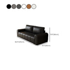 Drawing Room Standard Sofa in Pu Leather/Flannel with Dark Gray/Light Brown/Off-White Upholstery and Armrest