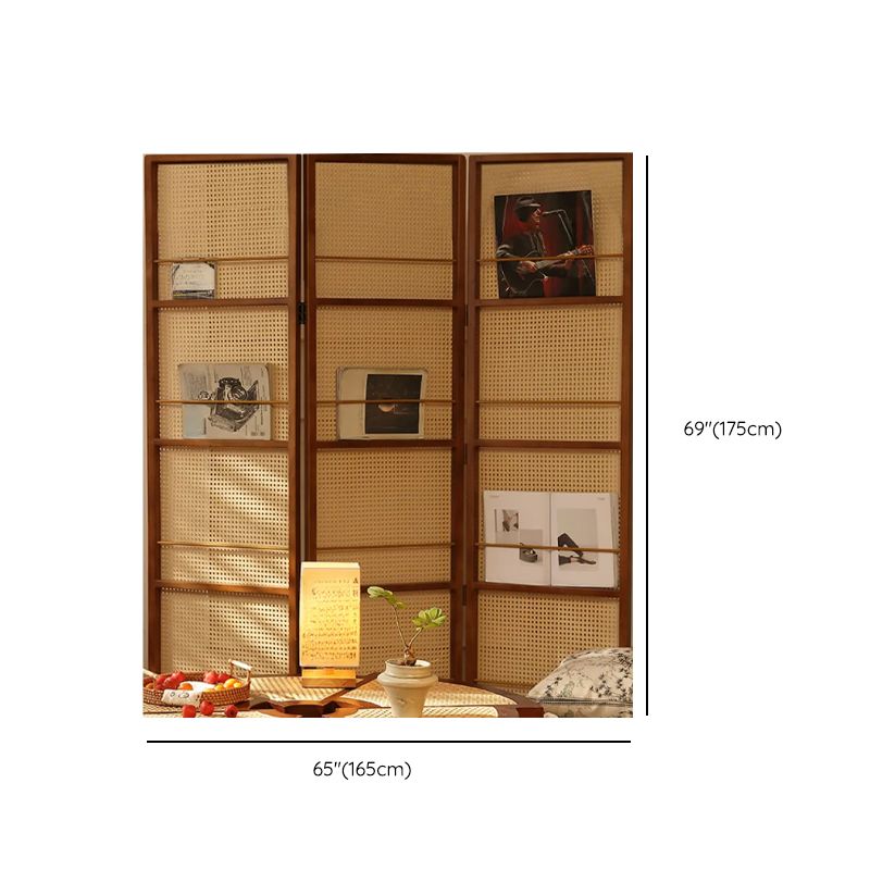 Indoor Translucent Folding/Single Panel Temporary Wall Panels with Shelf and Cane Material, Self-supporting