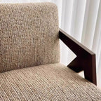 Art Deco Arm Chair with Solid Color/Striped/Toile Pattern, Fixed Back, Arms, and Removable Cushions
