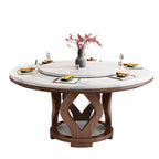 Sepia Base Stone Dining Table for 4-8, Anti-Fouling Sintered Stone Tabletop