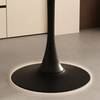 Composite Wood Dining Table with Pedestal Base, Scratch-proof, for 2-seater/Seating for 4