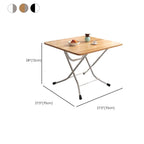 Silver Veneer Dining Table with Crossed Legs, Foldable Square Top for 2-seater, Scratch Resistant