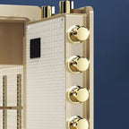 Steel Security Safe with Battery, Pry Resistant, Keys, Interior Lining, and Shelves