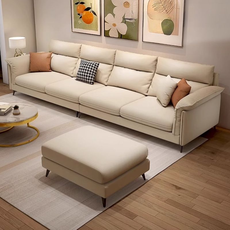 Modern Water Resistant Dove Grey/Chalk Solid Color Sofa Couch/Loveseat/Single Sofa with 4 Pillows/3 Pillows/2 Pillows for 3 Person/4-seater/5 Person