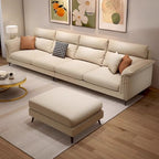Modern Water Resistant Dove Grey/Chalk Solid Color Sofa Couch/Loveseat/Single Sofa with 4 Pillows/3 Pillows/2 Pillows for 3 Person/4-seater/5 Person