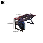Minimalist Gaming Computer Desk with Rust Resistant Sled Base, Exterior Shelf, Wire Management, and Engineered Wood Top
