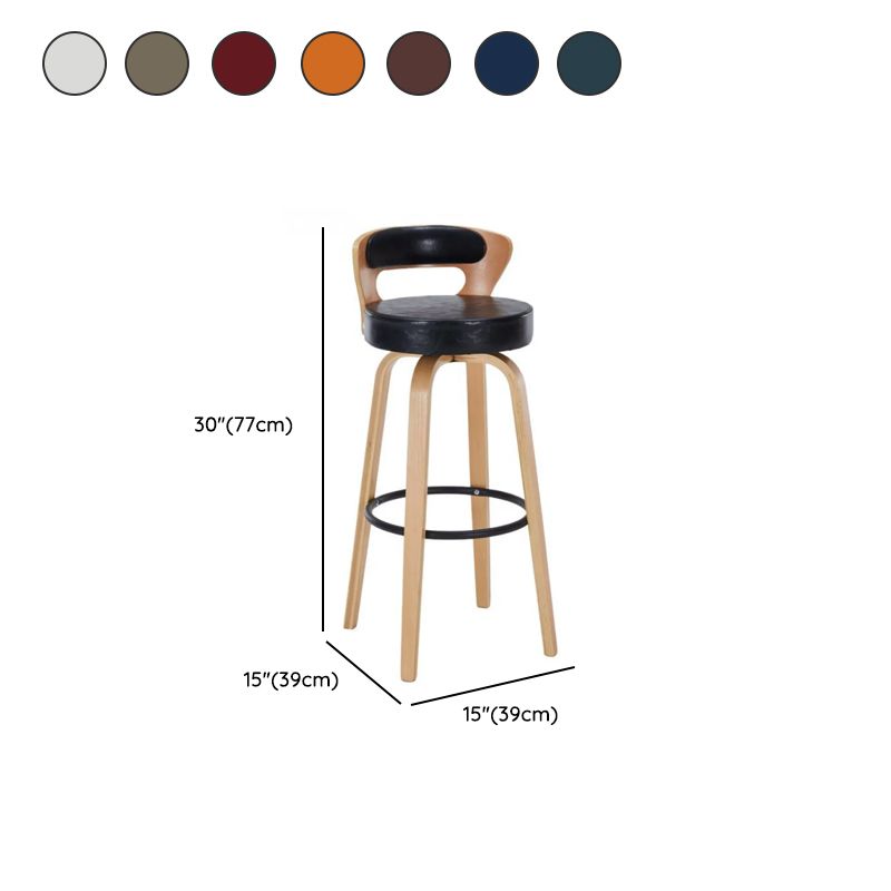 Casual Rawhide Bar Stools in Light Gray/Cream/Amber Color with Back, Turned Swivel, Round Top, and Leg Rest