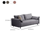 Contemporary Modern Solid Color Scratch-durable Loveseat in Midnight Black/Light Brown/Off-White, 2-seater with 1 Pillow