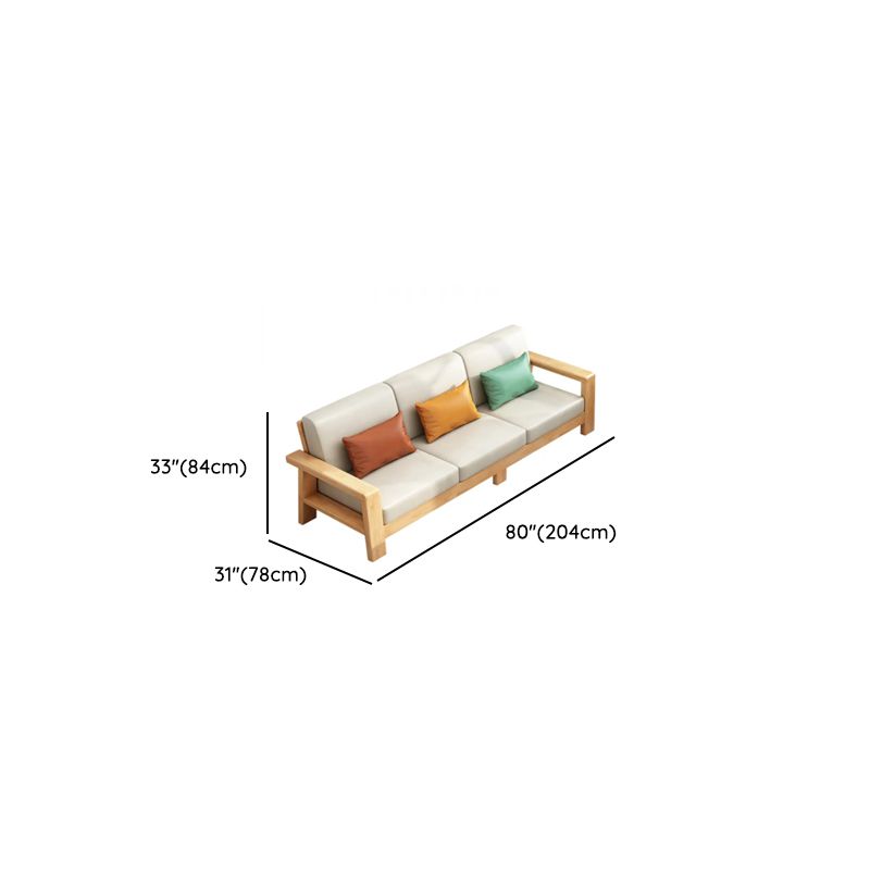Modish Solid Color Stain Resistant Standard Sofa in Light Gray/Off-White with Seating for 5/4/3 and 3/4 Pillows