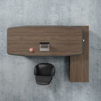 Office Desk with 2 Drawers, Cabinet, Stump Base, Exterior Shelf, Cable Management, Front Splash, and Cooling Hole