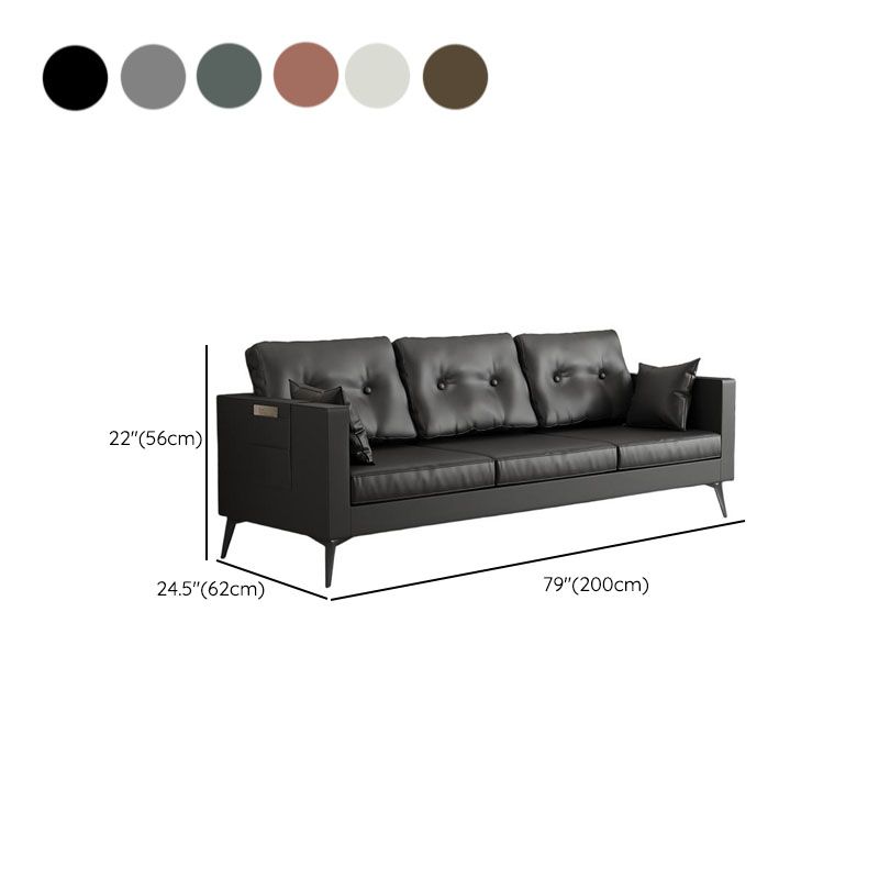 Standard Sofa in Synthetic Leather with Jade Green/Auburn/Beige Upholstery and Arm