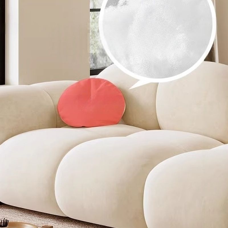 Trendy Solid Color Stain Resistant Standard Sofa in Grey/Taupe/Amber Color with Arm, 4-seater/Seats 3 and 2 Pillows