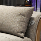 Brown Convertible Settee Furniture Flared Arm Standard Bed Settee