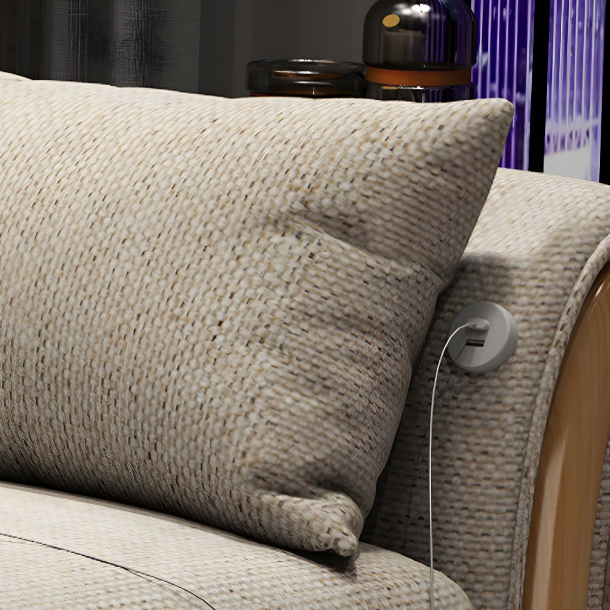 Brown Convertible Settee Furniture Flared Arm Standard Bed Settee